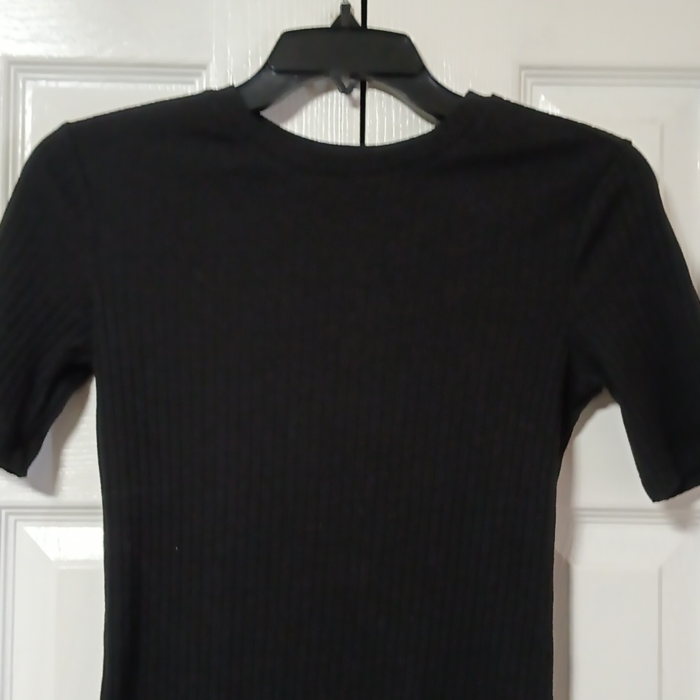 Sanctuary Ribbed Knit Mini Dress Black - Picture 7 of 9